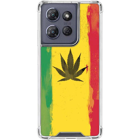 Marijuana Rasta Distressed Moto G Play 5G (2025) Clear Case